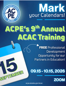 Colorful graphic of a flyer to register for ACAC training