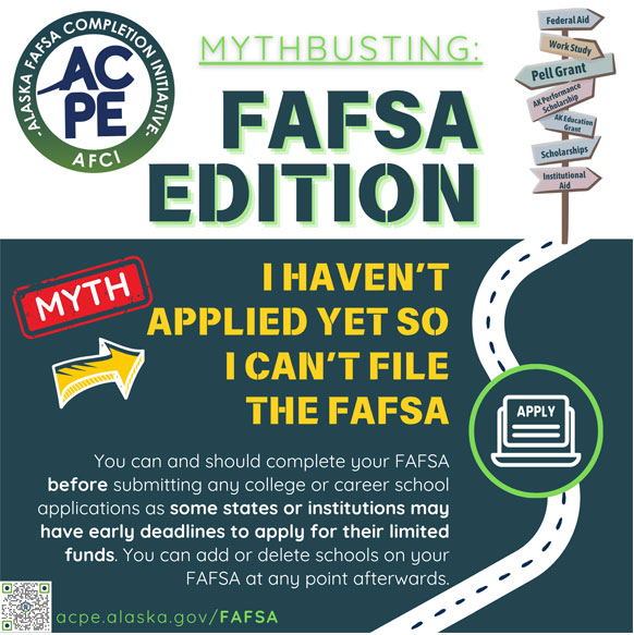 You can should complete your FAFSA before submitting any college or career school applications as some states or institutions may have early deadlines to apply for their limited funds. You can add or delete schools on your FAFSA at any point afterwards.