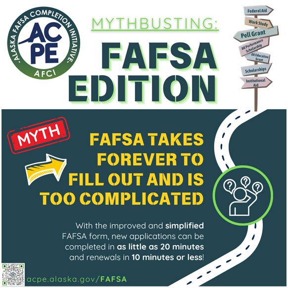 With the improved and simplified FAFSA form, new applications can be completed in as little as 20 minutes and renewals in 10 minutes or less!